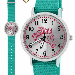 Pacific Time Quarzuhr Kinder Armbanduhr Pferd rosa Wechselarmband, Mix und Match Design - Gratis Versand