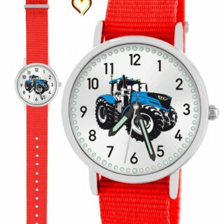 Pacific Time Quarzuhr Kinder Armbanduhr Traktor blau Wechselarmband, Mix und Match Design - Gratis Versand