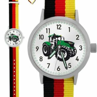 Pacific Time Quarzuhr Kinder Armbanduhr Traktor grün Wechselarmband, Mix und Match Design - Gratis Versand