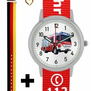 Pacific Time Quarzuhr Set Kinder Armbanduhr Feuerwehr Wechselarmband, Mix und Match Design - Gratis Versand