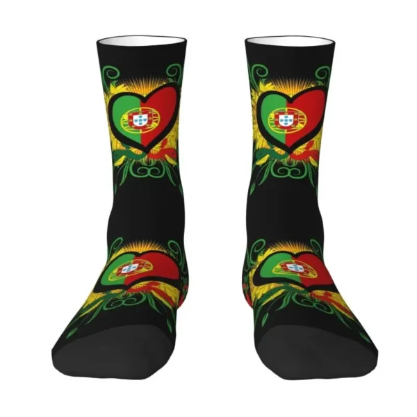 Portugal Art Men's Crew Socks Unisex Cool 3D Printing Galo De Barcelos Dress Socks