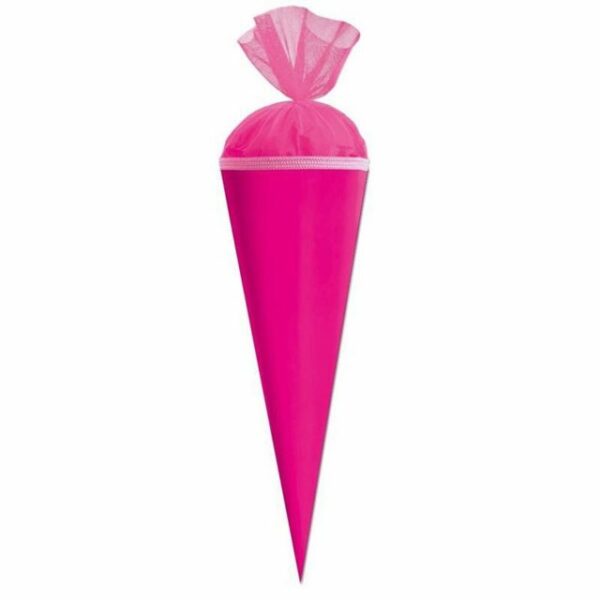 Roth Schultüte Basteltüte 50 cm, rund pink Schultüte Zuckertüte Tüll-Verschluss Einschulung