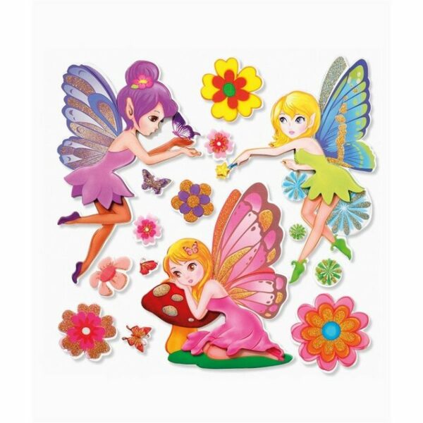 Roth Schultüte Roth XXL 3D-Sticker Fairy 30x30cm, 15 Teile