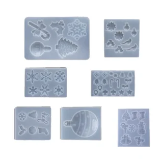 SNASAN Silicone Mold Pendants Ornaments Christmas Tree Snowflake Charms DIY Tool Epoxy Resin UV Resin Jewelry Making Materials