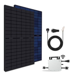 SOLAR-HOOK etm Solaranlage 860W Bifacial Balkonkraftwerk mit Hoymiles HMS-800W-2T WIFI, Upgradefähiger von 600W auf 800W Wechselrichter, Wasserdichtigkeitsklasse mit IP67 Schutzart, Dualer MPP-Tracker, steckerfertig für Ihr Haus, Plug & Play