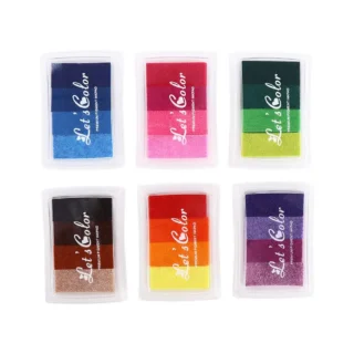 Scrapbooking School Office DIY Crafts Gradient Color Ink Pad Rainbow Ink Pad Newborn Footprint Inkpad Stamp Oil Based