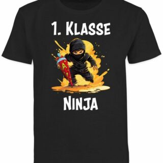 Shirtracer T-Shirt Ninja Einschulung Schulkind Schulanfang 1. Klasse Erste Einschulung Junge Schulanfang Geschenke