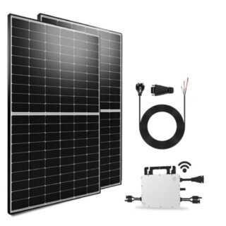 Stegpearl Solaranlage 1000W (2x500W) Photovoltaik Balkonkraftwerk Mini-PV Anlage, Hoymiles HMS-800W-2T (Die Freigabe der Verbindung für 2 Module) WLAN upgradefähiger Mikrowechselrichter, Antireflexbeschichtung, Wasserdichtigkeitsklasse, Monokristallin, Balkon-Solaranlage steckerfertig für Ihr Haus, Plug & Play