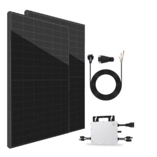 Stegpearl Solaranlage 820W Balkonkraftwerk Komplettset Bifaziale Glas-Full Black Solarmodule, Monokristallin, Wasserdichtigkeitsklasse, (Mit Hoymiles HMS-800W-2T Upgradefähiger Wifi Wechselrichter und 10m Schuckostecker, Antireflexbeschichtung), Balkon-Solaranlage steckerfertig für Ihr Haus, Plug & Play