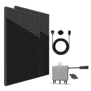 Stegpearl Solaranlage 820W Balkonkraftwerk Komplettset Bifaziale Glas-Full-Black Solarmodule, Monokristallin, Wasserdichtigkeitsklasse, (Mit Neu Generation Deye 800W Upgradefähiger WIFI Wechselrichter mit Relais, Antireflexbeschichtung), Balkon-Solaranlage steckerfertig für Ihr Haus, Plug & Play