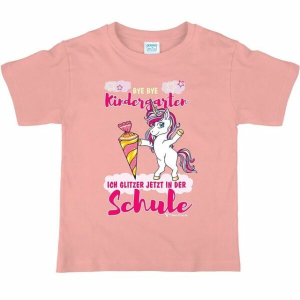 T-Shirt Total T-Shirt Rosa Einhorn mit Spruch Ich glitzer in der Schule Geschenk Schulanfang