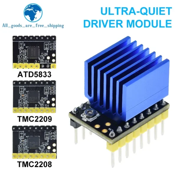 TMC2208 TMC2209 ATD5833 V2.0 With Heat Sink Stepper Motor Driver StepStick 3d Printer Parts 2.5A 256 Subdivision Silent Printing