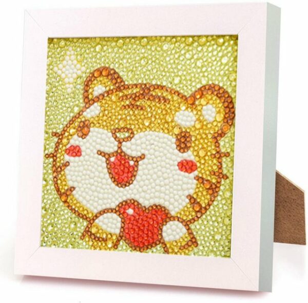 Vivi Idee Gemälde 5D DIY Diamond Painting Set mit Bilderrahmen, SX03 Tiger, Geschenk für Kinder