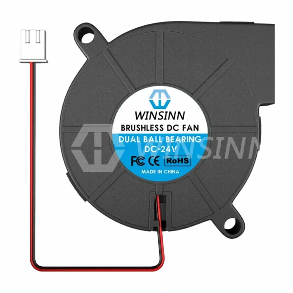 WINSINN 50mm Fan 5V 12V 24V, 3D Printer Micro Blower 5015 Hydraulic / Dual Ball Bearing, Brushless Cooling 50x15mm 2PIN