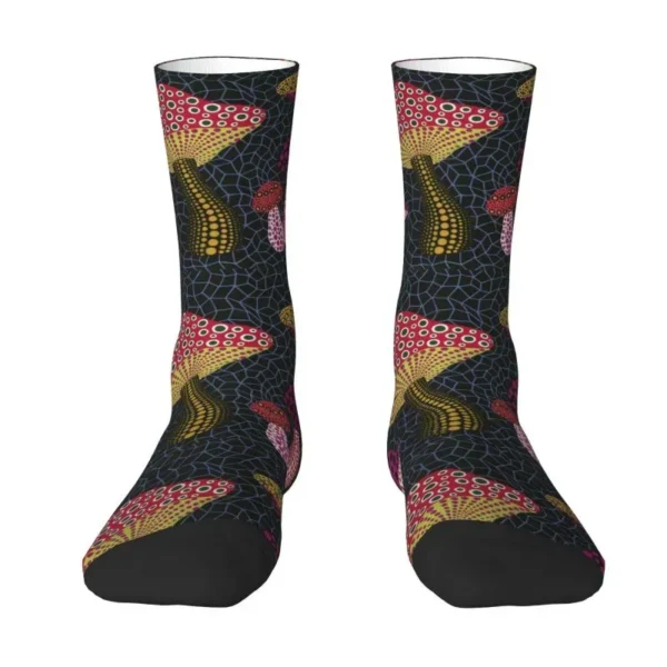 Yayoi Kusama Men Women Crew Socks Unisex Fashion 3D Printed Abstract Pop Art Dress Socks