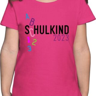 Shirtracer T-Shirt Schulkind 2023 ABC rosa Einschulung Mädchen