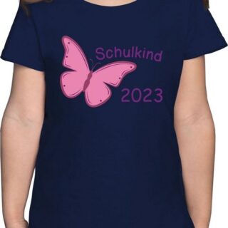 Shirtracer T-Shirt Schulkind 2023 Schmetterling Einschulung Mädchen