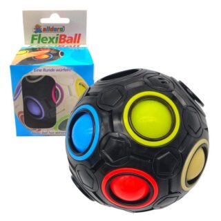 alldoro Spiel, 63075, Flexi Ball Ø 7 cm, schwarzer Puzzle-Ball mit Drehfunktion