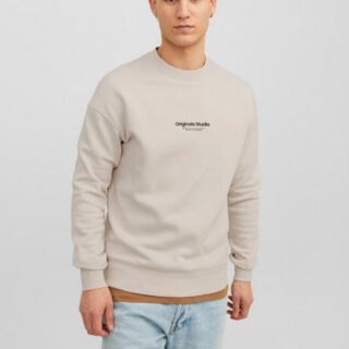 Jack & Jones Sweatshirt Weiches Sweatshirt mit 3D Print Relaxed Fit JORVESTERBRO 6020 in Sand