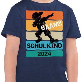 Shirtracer T-Shirt Bääm! Schulkind 2024 Einschulung Junge Schulanfang Geschenke