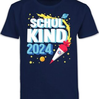 Shirtracer T-Shirt Schulkind 2024 - Rakete Einschulung Junge Schulanfang Geschenke