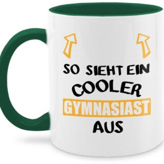 Shirtracer Tasse So sieht ein cooler Gymnasiast aus, Keramik, Einschulung Geschenk Tasse