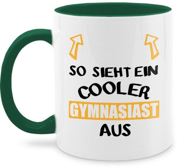 Shirtracer Tasse So sieht ein cooler Gymnasiast aus, Keramik, Einschulung Geschenk Tasse