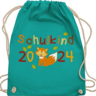 Shirtracer Turnbeutel Schulkind 2024 Fuchs, Schulanfang & Einschulung Geschenk Turnbeutel