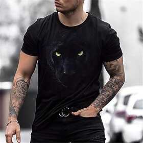 Herren T-Shirt T Shirt Tee Graphic Animal Crew Neck Braun 3D Print Plus Size Casual Daily Short Sleeve Clothing Apparel Designer Basic Slim Fit