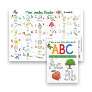 Mein buntes Kinder-ABC DIN A4 in Grundschrift + Mein erstes Schreiblernheft Grundschrift