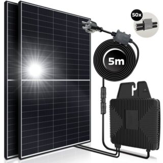 SUNNIVA Solaranlage 860W/600W Balkonkraftwerk Bifazial, Monokristallin, (Beny Micro Inverter 600W, 5m Anschlusskabel, Solarkabel, Balkon Mini-PV Anlage), genehmigungsfrei Solarpanel Solarmodul Photovoltaikanlage