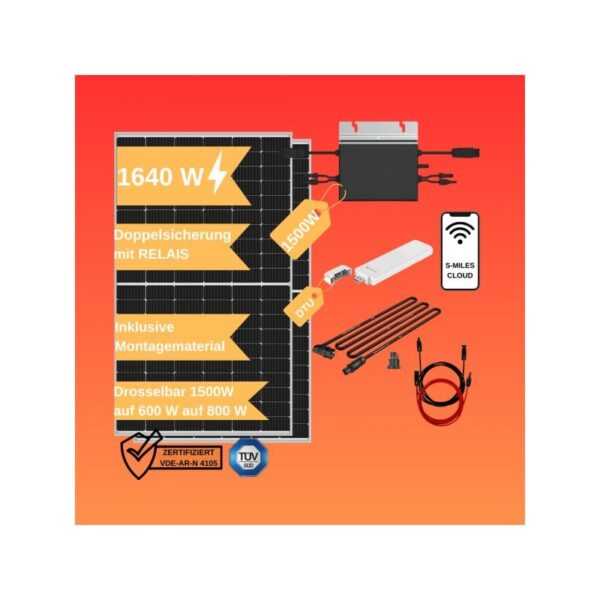 1640 w / 1500 w drosselbar 600W / 800W Balkonkraftwerk Steckerfertig Hoymiles pv 19%