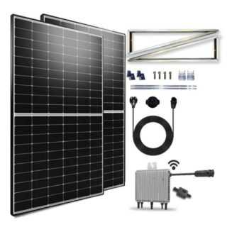 EPP.Solar Solaranlage 1000W/800W Photovoltaik Balkonkraftwerk inkl. 500W Solarmodule, 1000,00 W, Monokristallin, (Komplettset mit Halterung Aufständerung Ost-West PV-Montage Balkon Mini-PV Anlage, DEYE WLAN Wechselrichter 600W Upgradebar auf 800W), Balkon-Solaranlage steckerfertig für Ihr Haus und Plug & Play