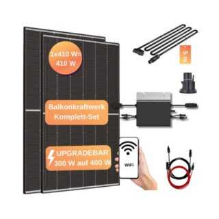 FeuerAnker® Solarmodul Balkonkraftwerk 820 W / 600 W Solar Photovoltaik Stecker Solaranlage, Mono HC