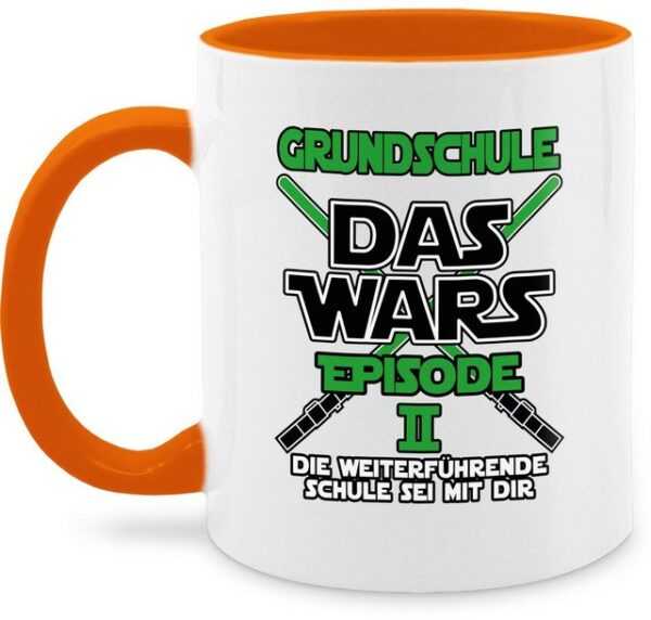 Shirtracer Tasse Grundschule Das Wars - Episode 2 - Die Weiterführende Schule sei mit d, Keramik, Einschulung Geschenk Tasse