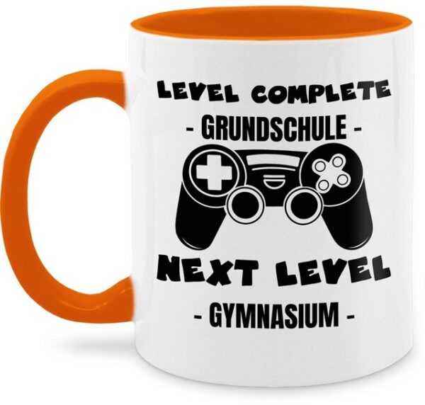 Shirtracer Tasse Level complete - next level Gymnasium, Keramik, Einschulung Geschenk Tasse