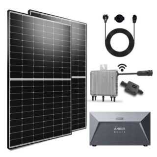 Stegpearl Solaranlage 1000W Balkonkraftwerk Komplettset 1.6KW Anker SOLIX Solarspeicher, Monokristalline inkl Ausgang einstellbar 600/800W mit 2x500W Solar-Module DEYE Wechselrichter mit APP & WiFi plus 10m Schukokabel, Balkon-Solaranlage steckerfertig für Ihr Haus und Plug & Play