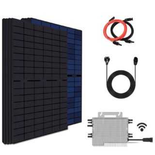 Stegpearl Solaranlage 1720W/1600W Balkonkraftwerk Komplettset inkl 430W Bifazial Solarmodule, (DEYE 1600W Wifi drosselbar von 1600W auf 800W/600W Mikro-Wechselrichter mit Relais und Verlängerungskabel Plus 10m kabel)