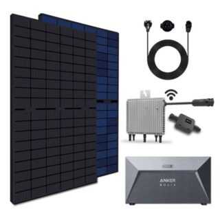 Stegpearl Solaranlage 860W Balkonkraftwerk Set inkl. 2x430W Bifaziale Solarmodule, (Komplettset Anker SOLIX Solarbank E1600 Solarspeicher, 10m Schukostecker und Neu Generation Upgradefähiger Deye 800W WIFI Wechselrichter), Balkon-Solaranlage steckerfertig für Ihr Haus und Plug & Play