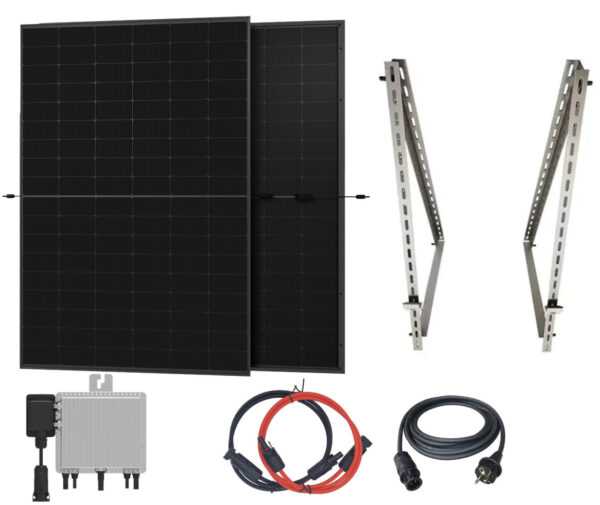 SunLit Solar Balkonkraftwerk 800 Watt Easy Switch 2x430 Wp mit Halterung