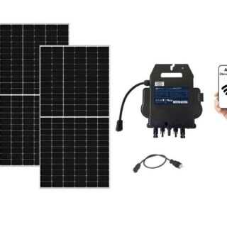 TZIpower Solaranlage Balkonkraftwerk 800 Watt / 930W APsystems EZ1-M 2x 465Watt Solarpanele, 930,00 W, Monokristallin, (Komplett-Set, 1-St)