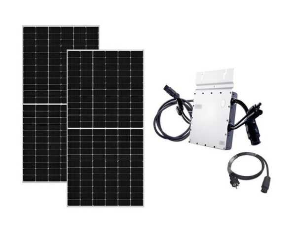 TZIpower Solaranlage Balkonkraftwerk 800 Watt / 930W Hoymiles HM-800 2x 465Watt Solarpanele, 930,00 W, Monokristallin, (Komplett-Set, 1-St)