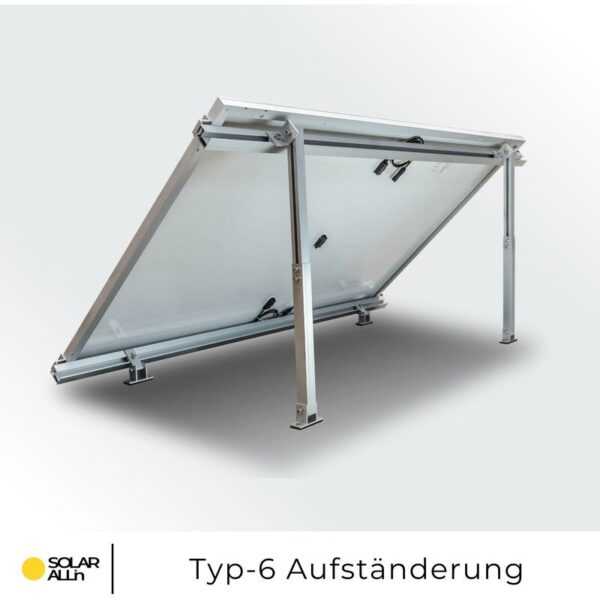 Typ-6 Aufständerung - Montageset für Balkonkraftwerke und Solaranlagen mit 2 Modulen - Solar Allin