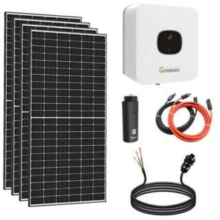 enprovesolar Solaranlage 2000W Balkonkraftwerk Set, 2 kW Growatt Wechselrichter MIC 2000TL-X und PV Anlange mit WIFI Stick