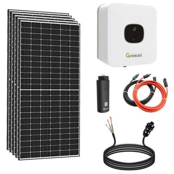 enprovesolar Solaranlage 2500W Balkonkraftwerk Set, 2,5 kW Growatt Wechselrichter MIC 2500TL-X,PV Anlange mit WIFI Stick