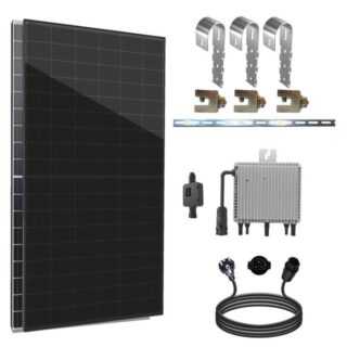 enprovesolar Solaranlage 860W Balkonkraftwerk Komplettset inkl. 430W Bifazial Solarmodule, Neu Generation Deye 800W WIFI Wechselrichter mit Relais, 10M Schuko Stecker und Balkongeländer Eckige PV-Montage