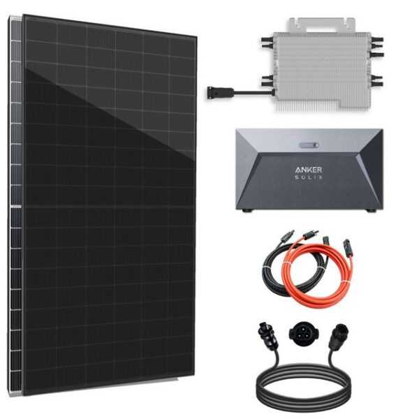 enprovesolar Solaranlage Balkonkraftwerk mit Speicher (1720) Bifazial, Monokristallin, (Photovoltaik Anlage mit 1,6 kWh Solarspeicher von Anker), Deye Wechselrichter 1600W SUN-M160G4-EU-Q0