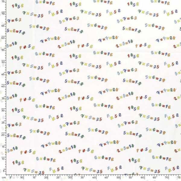 maDDma Stoff Baumwoll-Stoff Schultüte ABC-Schütze Meterware 1 x 1,45m Kinderstoff, Zahlen