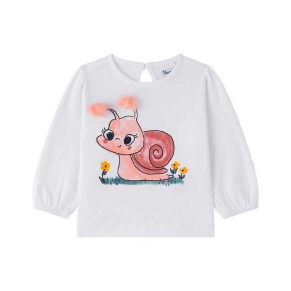 suebidou Longsleeve Süßes Langarmshirt mit 3D Applikation Print mit Pompoms