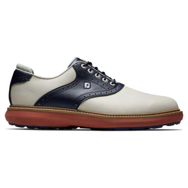 FootJoy Traditions Spikeless Golf-Schuh Herren Medium | tan-navy, rot EU 44